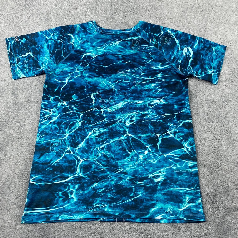 Carhartt Kids L 14-16 Fishing Shirt Blue Mossy Oak Elements Aqua Performance Tee - Picture 7 of 9
